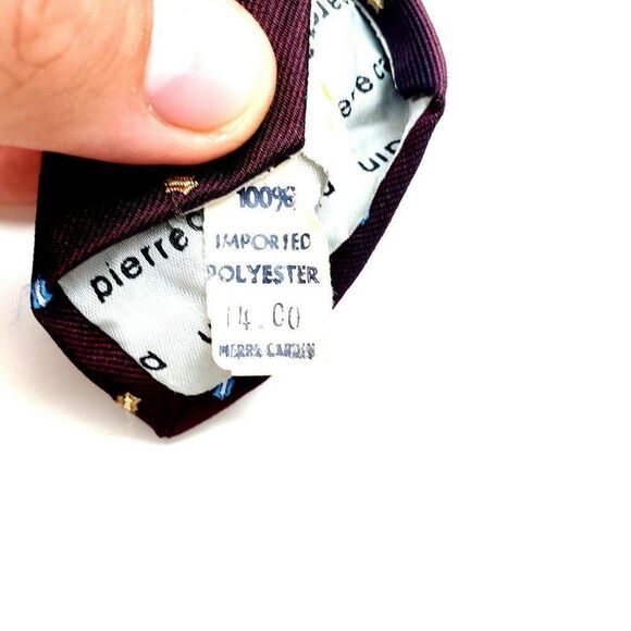 Pierre Cardin Polyester Tie Purple Woven Short Ski‎ - Picture 4 of 6